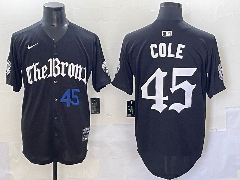 Men 2025 New York Yankees 45 Cole Black Five generations Joint Name Nike MLB Jersey style 3
